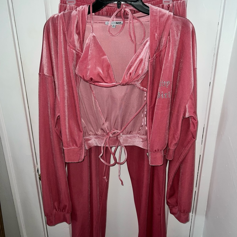 3 Piece Fashion Nova Velour Set